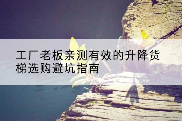 西工升降货梯怎么选-工厂老板亲测有效的升降货梯选购避坑指南