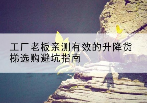 西工升降货梯怎么选-工厂老板亲测有效的升降货梯选购避坑指南